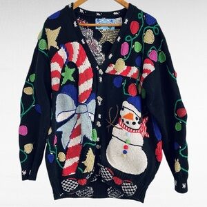 VINTAGE | Lisa Coufal RARE Black Holy Grail Mother Of All Ugly Christmas Sweater